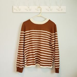 Camel and Ivory Striped Sweater
